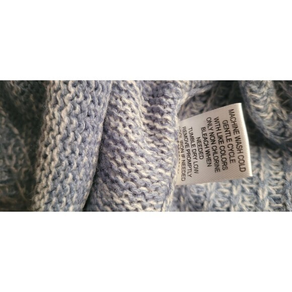Jason Maxwell Blue Long Sleeve Cowl Neck Knit Sweater Size Medium - Picture 10 of 10